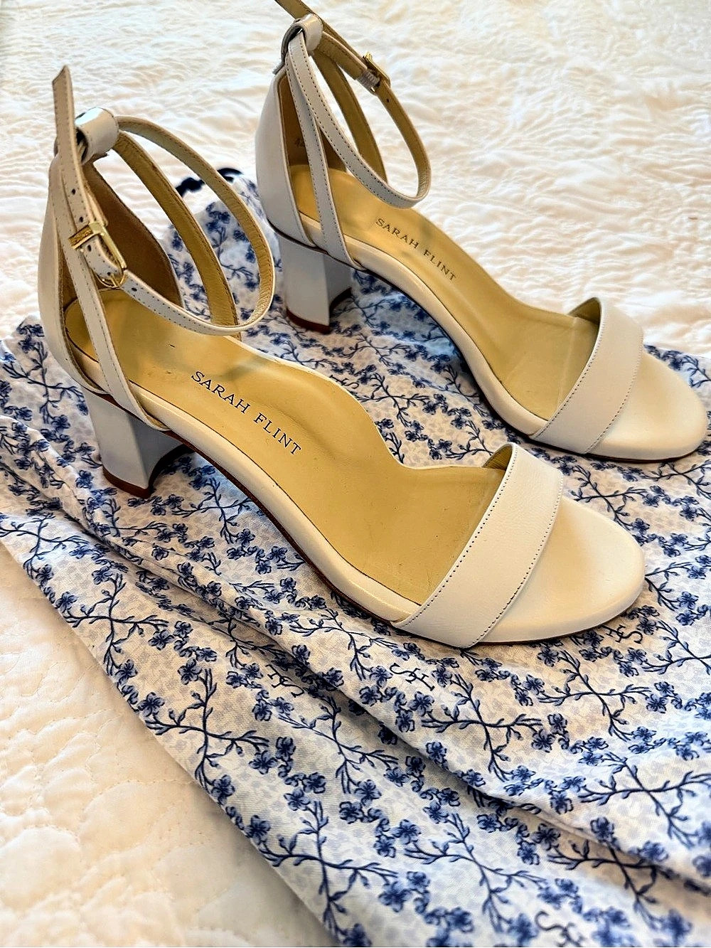 Sarah Flint Perfect Block Sandal 60 White Heels EU 37.5